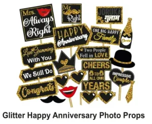 Glitter Happy Anniversary Photo Props